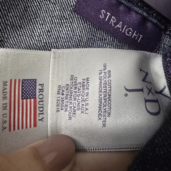 NYDJ Straight Leg Burbank Wash Blue Jeans Embrodered Beaded Pockets - Picture 12 of 13